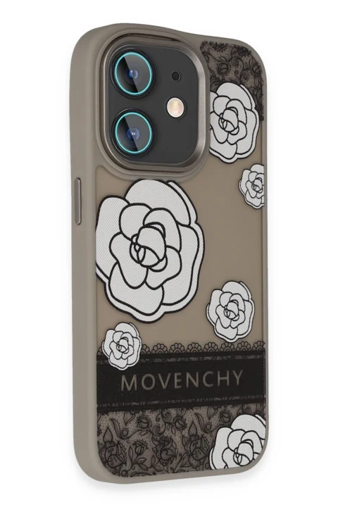Movenchy Apple iPhone 11 Terra Desenli Kapak - Gri - 3