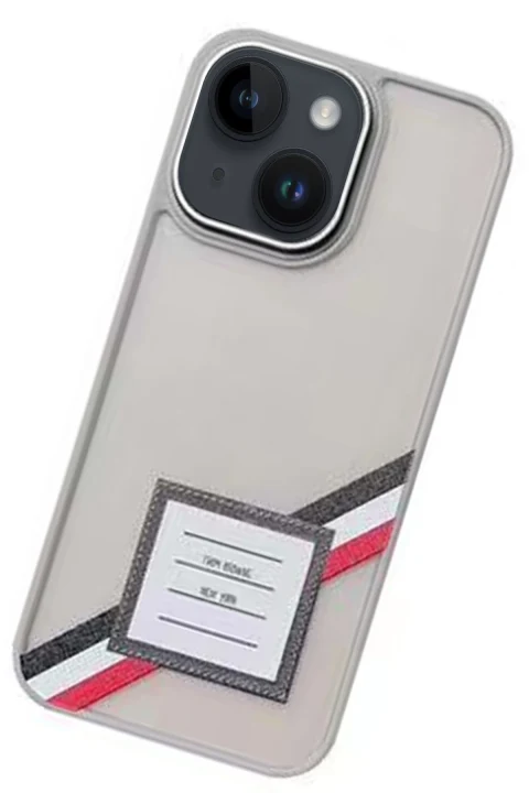 Movenchy Apple iPhone 15 Terra Desenli Kapak - Gri - 1