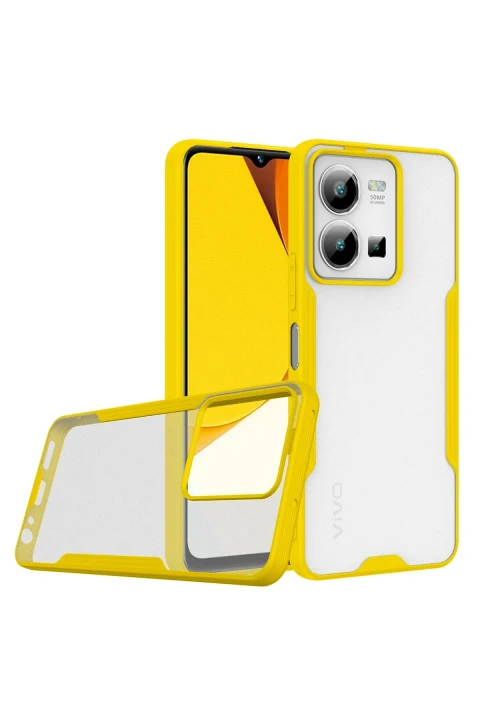 uryport Vivo Y35 Kılıf Platin Silikon - Sarı