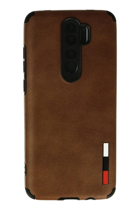 uryport Xiaomi Redmi Note 8 Pro Kılıf Loop Deri Silikon - Kahverengi