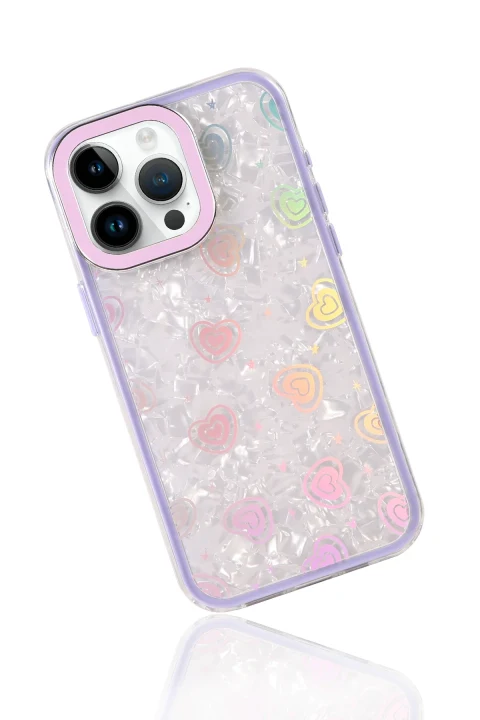 uryport Apple iPhone 15 Lumi Desenli Kapak - Mor
