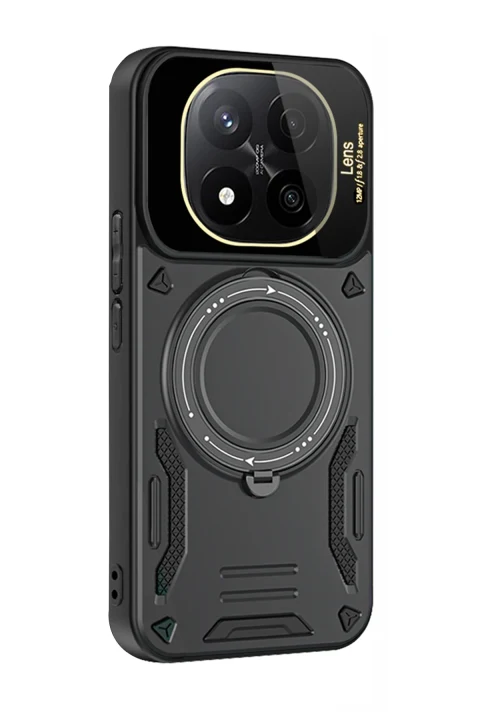 uryport Xiaomi 14T Pro Kılıf Joy Lens Standlı Kapak - Siyah