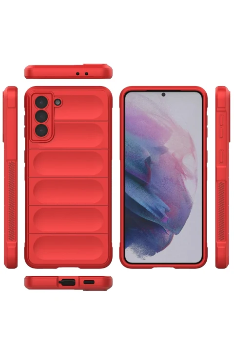 uryport Samsung Galaxy S21 Plus Kılıf Optimum Silikon - Kırmızı