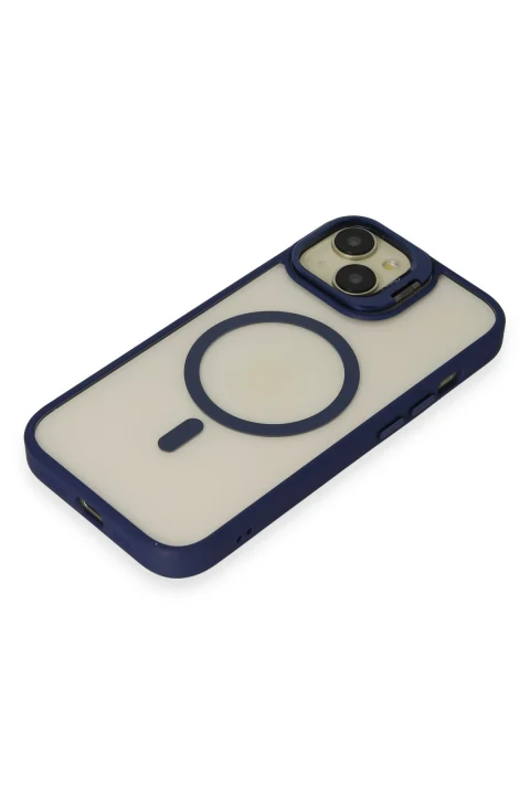 Joko Apple iPhone 15 Kılıf Roblox Lens Magsafe Standlı Kapak - Lacivert