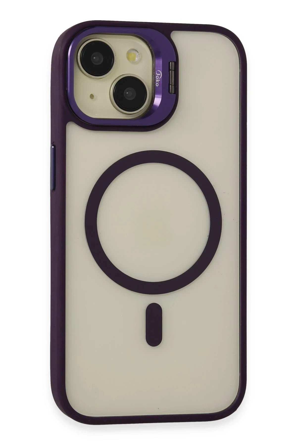 Joko Apple iPhone 15 Kılıf Roblox Lens Magsafe Standlı Kapak - Derin Mor