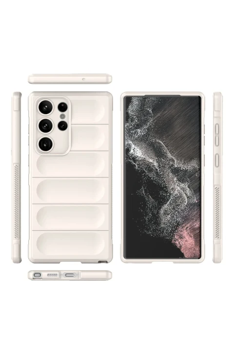 uryport Samsung Galaxy S23 Ultra Kılıf Optimum Silikon - Krem