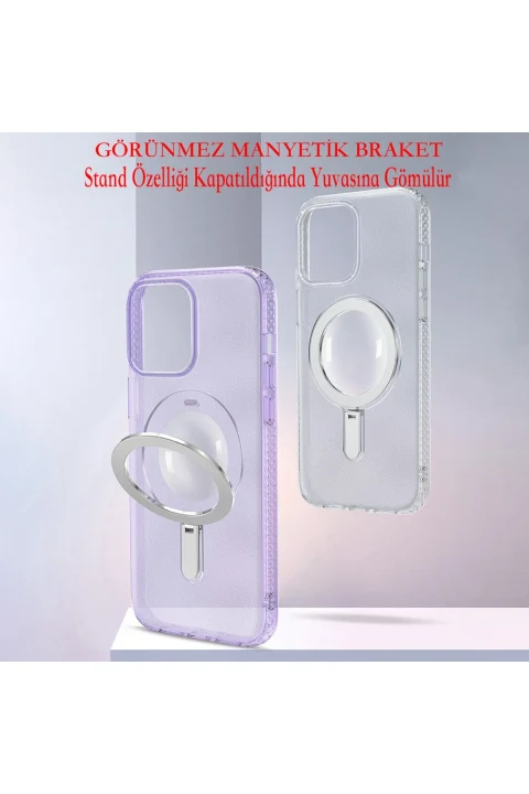 Joko Apple iPhone 14 Pro Max Kılıf Zoom Standlı Silikon - Derin Mor