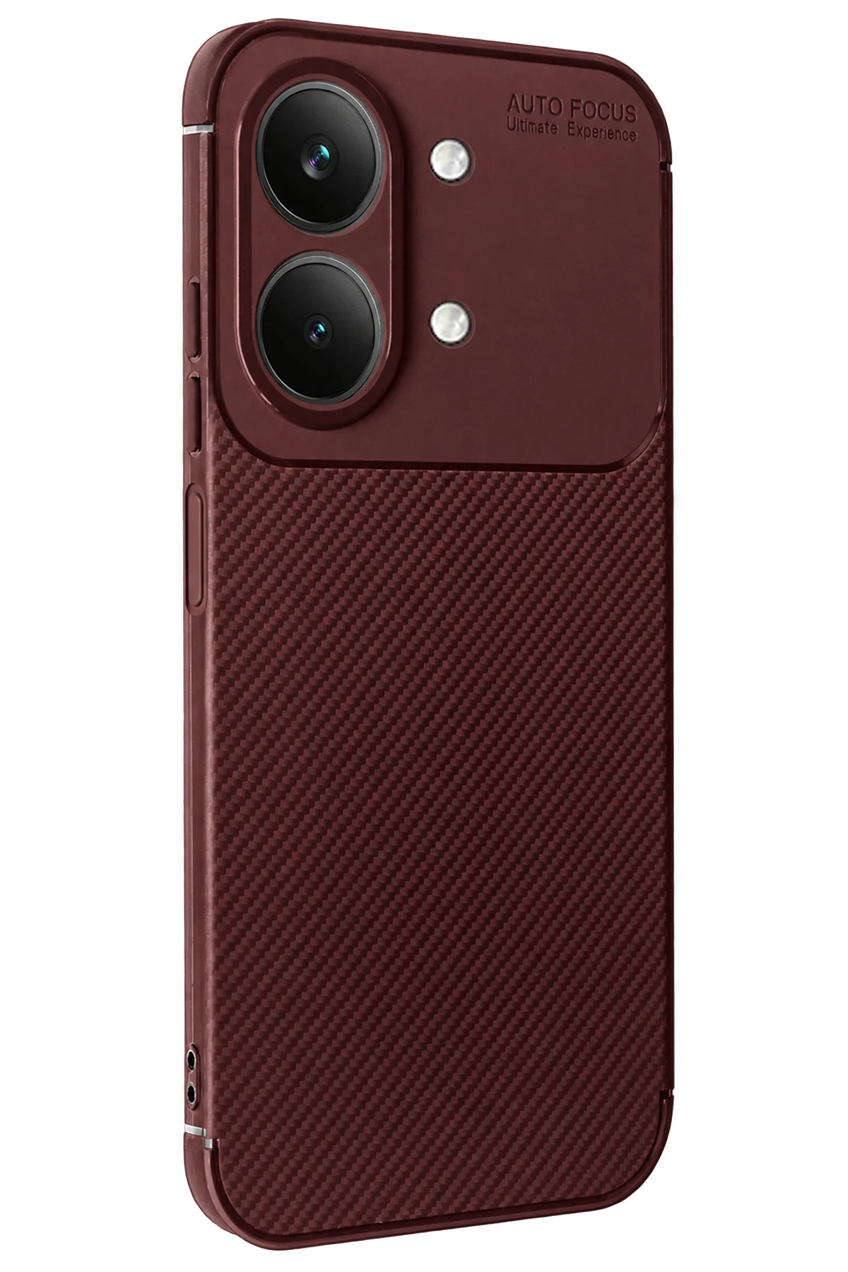uryport Vivo Y05 Auto Focus Karbon Kapak - Bordo