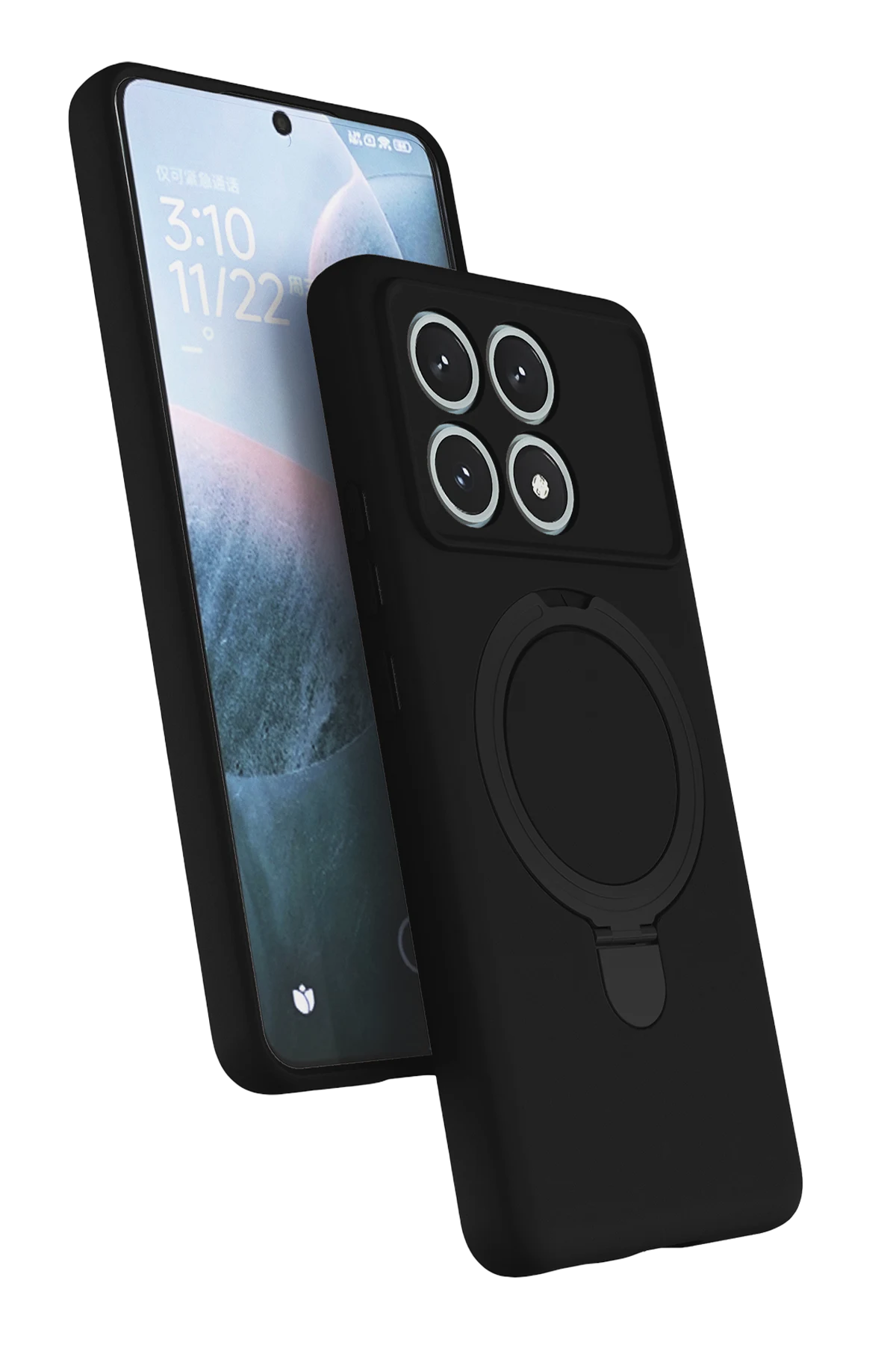 uryport Xiaomi Poco X6 Pro Regal Magsafe Standlı Kapak - Siyah