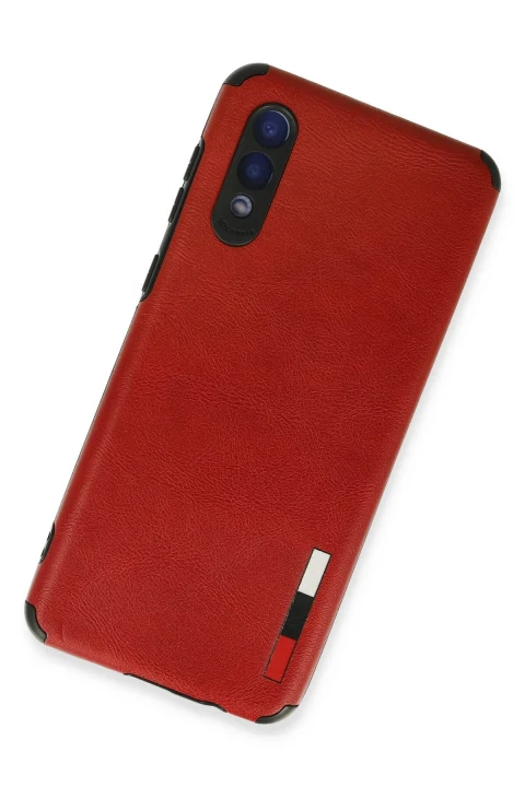 uryport Samsung Galaxy A02 Kılıf Loop Deri Silikon - Kırmızı