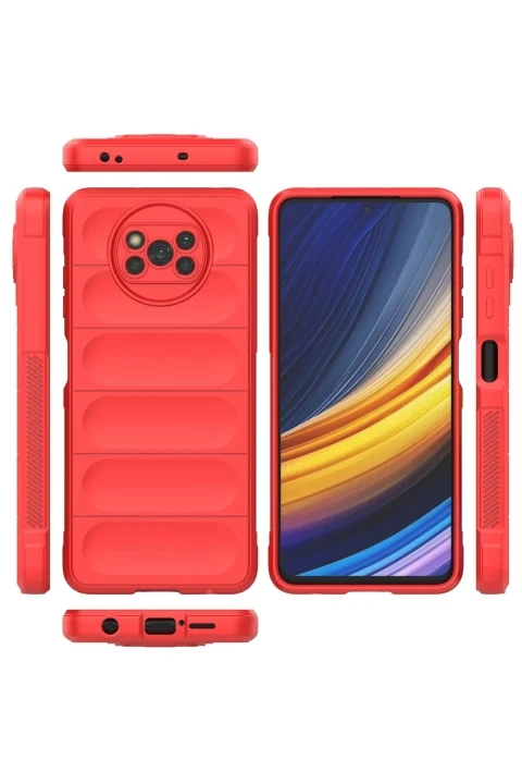 uryport Xiaomi Pocophone X3 Kılıf Optimum Silikon - Kırmızı