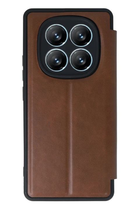 uryport Xiaomi Redmi Note 14 Pro 4G Kılıf Flip Cover - Taba