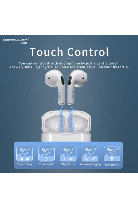 Konfulon BTS21 Kablosuz Airpods Kulaklık - Siyah