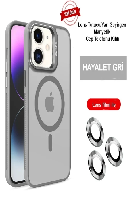 Joko Apple iPhone 11 Kılıf Flet Lens Magsafe Kapak - Gri