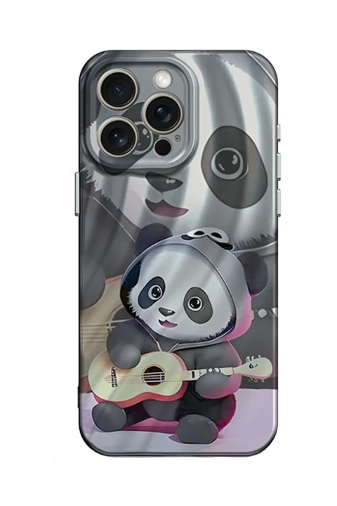 uryport Apple iPhone 15 Pro Max Kılıf Crew Desenli Kapak - Panda