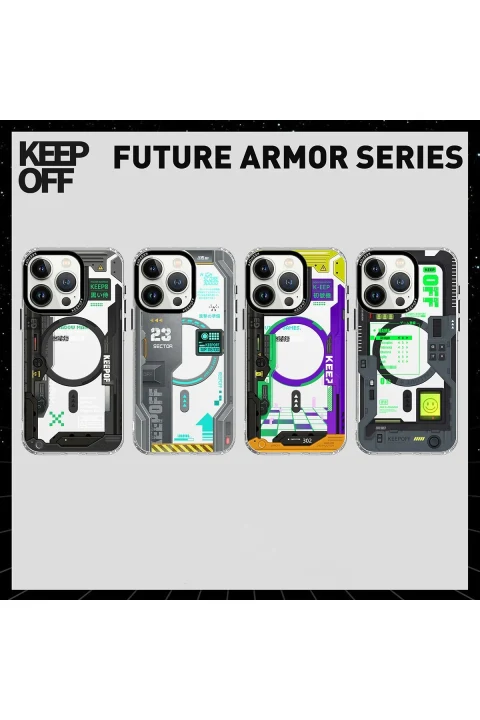 Keep Off Apple iPhone 15 Pro Max Future Armor Magsafe Kapak - Radiation