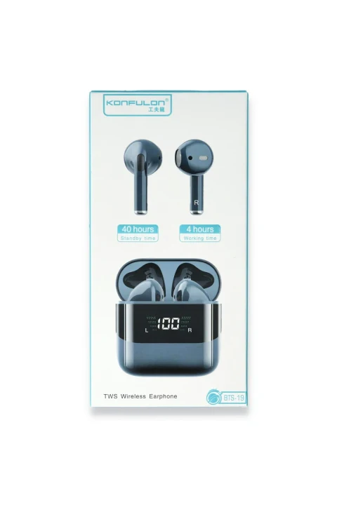 Konfulon BTS19 Kablosuz Airpods Kulaklık - Siyah