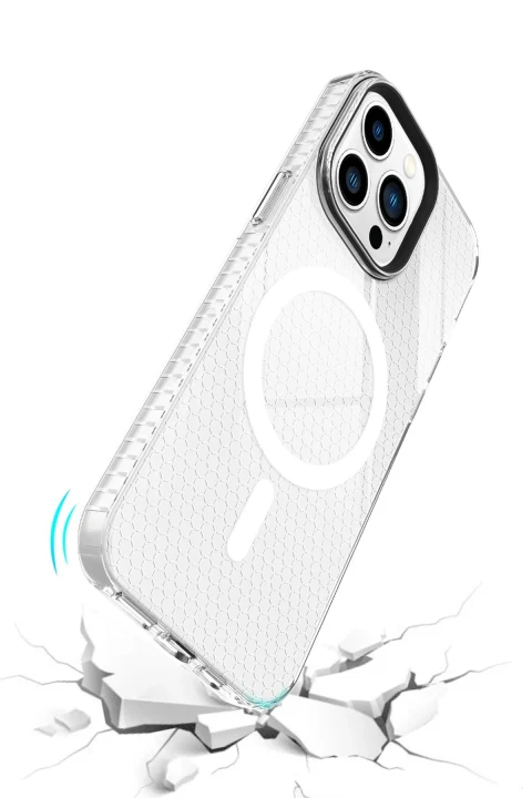 uryport Apple iPhone 14 Pro Max Kılıf Beta Magneticsafe Silikon - Şeffaf