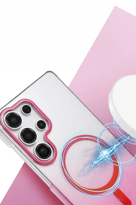 uryport Samsung Galaxy S25 Ultra Glossy Magsafe Kapak - Çöl Titanyum