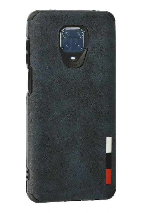 uryport Xiaomi Redmi Note 9 Pro Kılıf Loop Deri Silikon - Lacivert