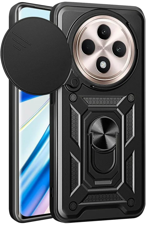 uryport Xiaomi Redmi 14C Kılıf Pars Lens Yüzüklü Silikon - Siyah