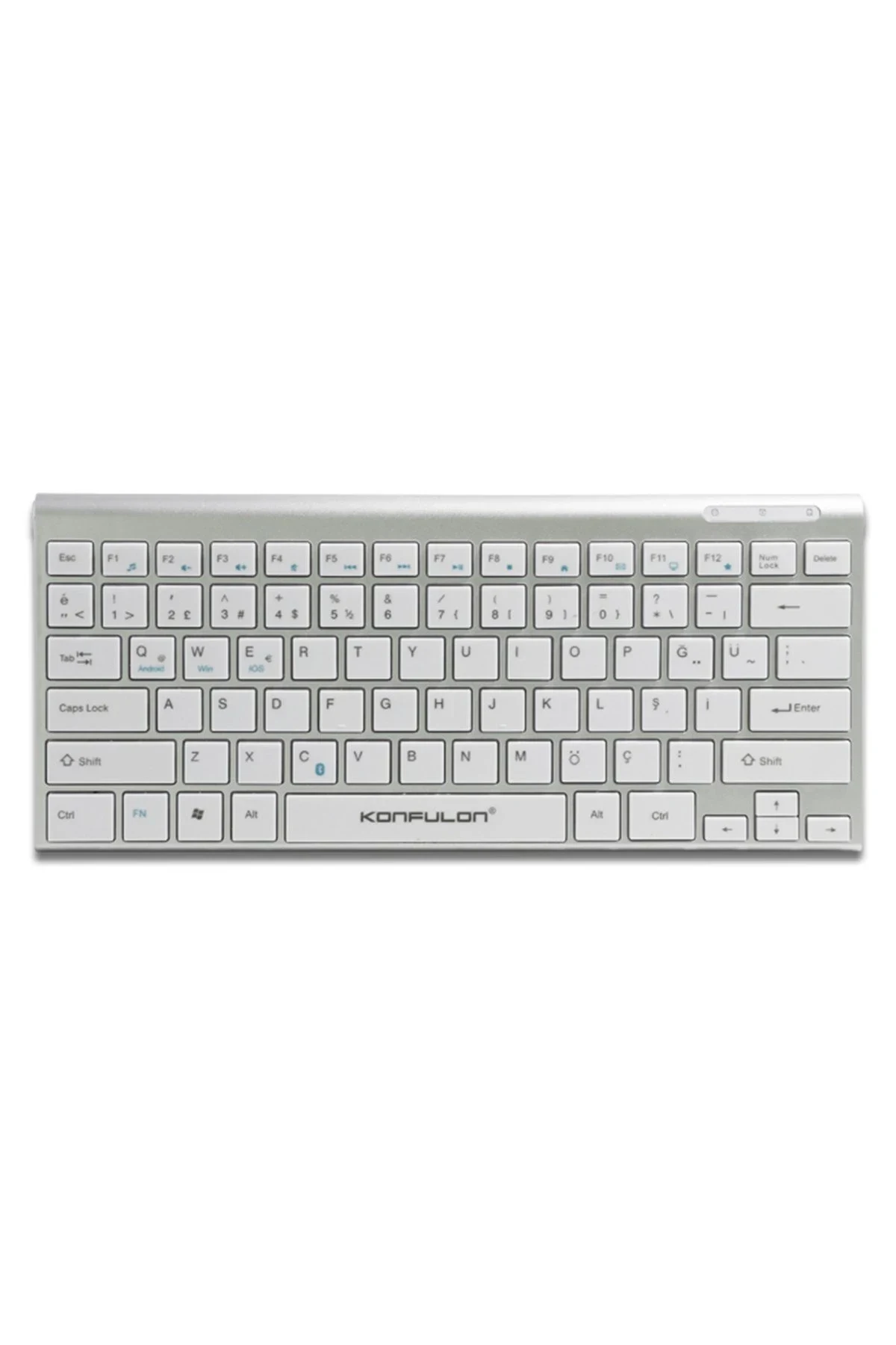Konfulon V6 Bluetooth 5.0 Standlı Türkçe Q Klavye - Gümüş