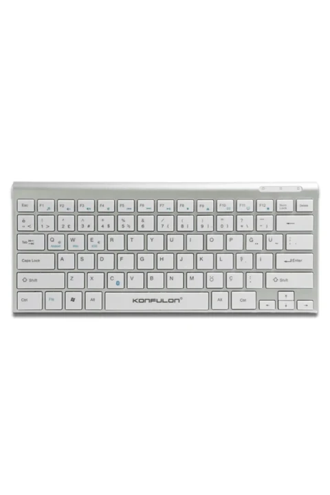 Konfulon V6 Bluetooth 5.0 Standlı Türkçe Q Klavye - Gümüş