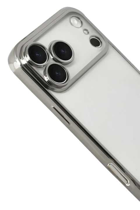uryport Apple iPhone 17 Pro Max Razer Lensli Silikon - Gümüş