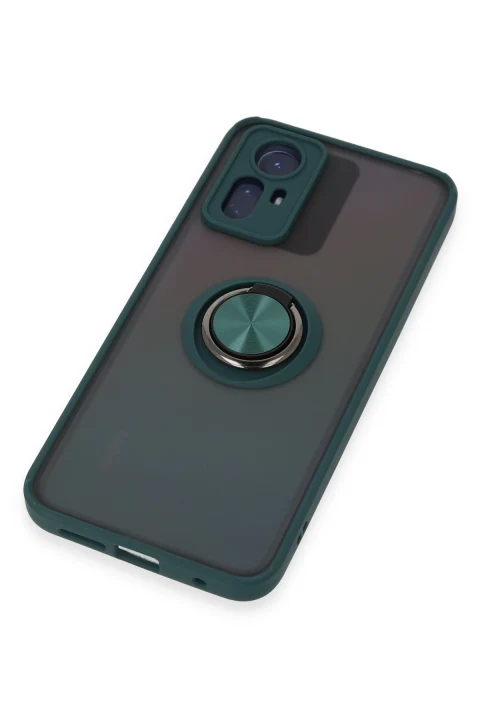 uryport Xiaomi Redmi Note 12S Kılıf Montreal Yüzüklü Silikon Kapak - Yeşil