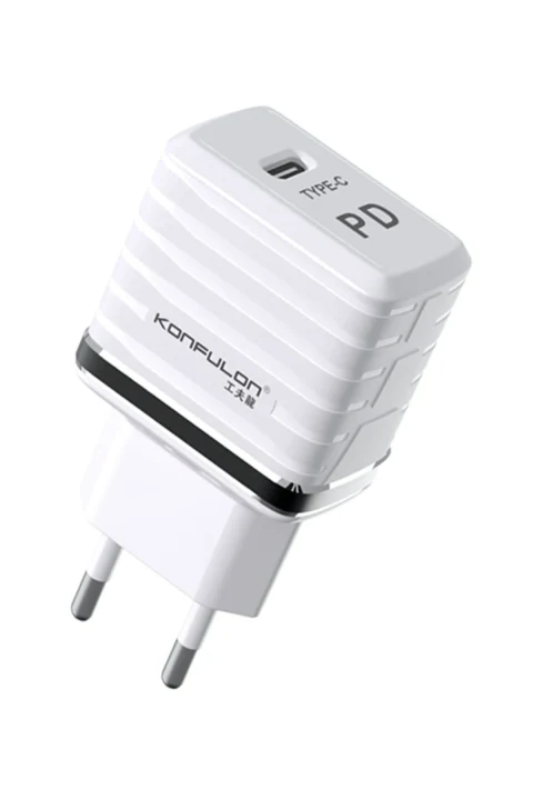 Konfulon C32D 20W PD Şarj Cihazı + DC13 1M 20W Type-C to Lightning Kablolu Şarj Cihazı iphone Uyumlu