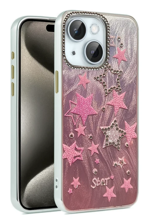uryport Apple iPhone 15 Kılıf Blade Aynalı Desenli Kapak - Desen 7