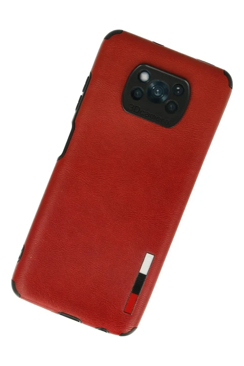 uryport Xiaomi Pocophone X3 Kılıf Loop Deri Silikon - Kırmızı