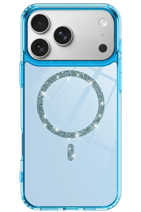 uryport Apple iPhone 17 Pro Max Live Diamond Magsafe Kapak - Mavi