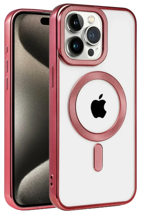 uryport Apple iPhone 15 Pro Kılıf Kronos Magsafe Kapak - Bordo
