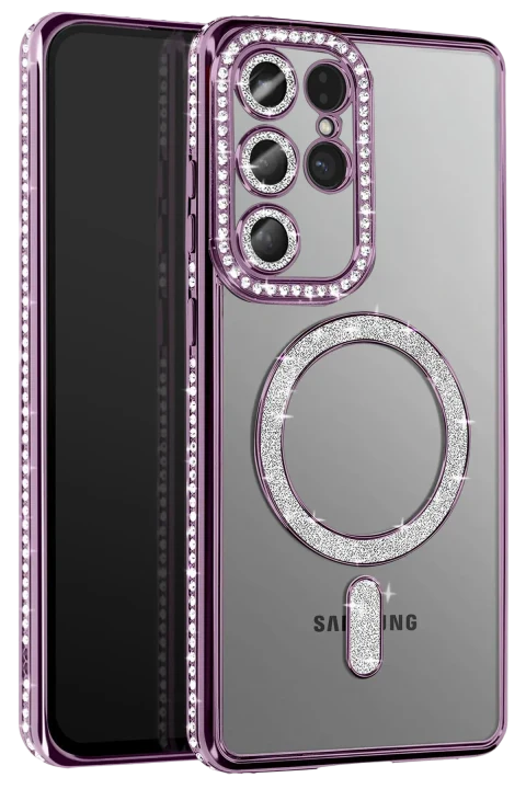 uryport Samsung Galaxy S26 Ultra Joke Simli Magneticsafe Kılıf - Derin Mor