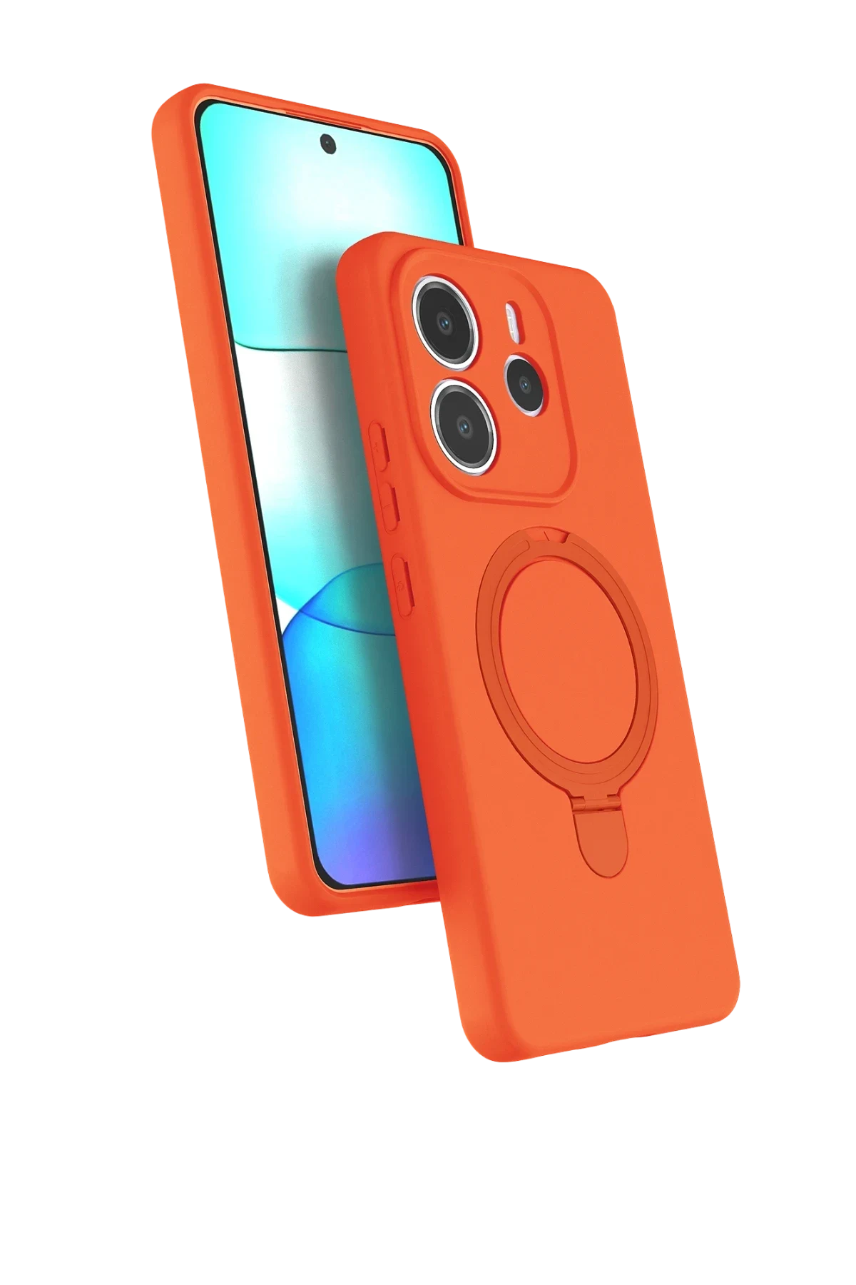 uryport Xiaomi Redmi Note 14 4G Regal Magsafe Standlı Kapak - Turuncu