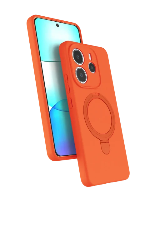 uryport Xiaomi Redmi Note 14 4G Regal Magsafe Standlı Kapak - Turuncu