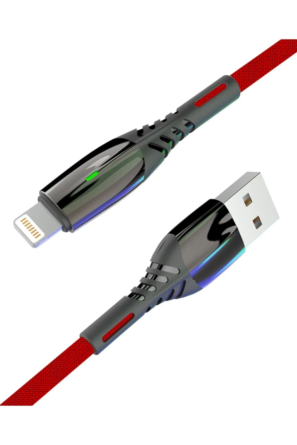 Konfulon S92 Ledli Lightning Kablo iphone Uyumlu 1M 3A - Kırmızı