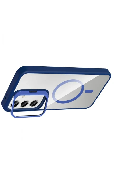 Joko Samsung Galaxy S25 Remim Lensli Magsafe Standlı Kapak - Lacivert