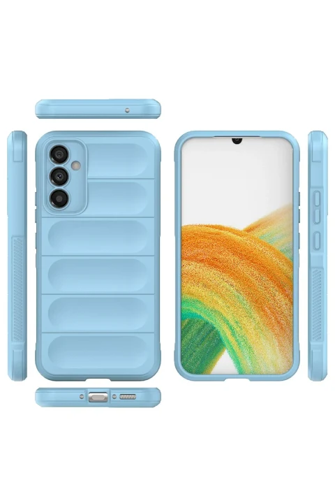 uryport Samsung Galaxy A34 5G Kılıf Optimum Silikon - Sky Blue