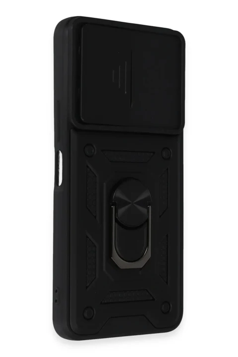 uryport Vivo Y35 Kılıf Pars Lens Yüzüklü Silikon - Siyah