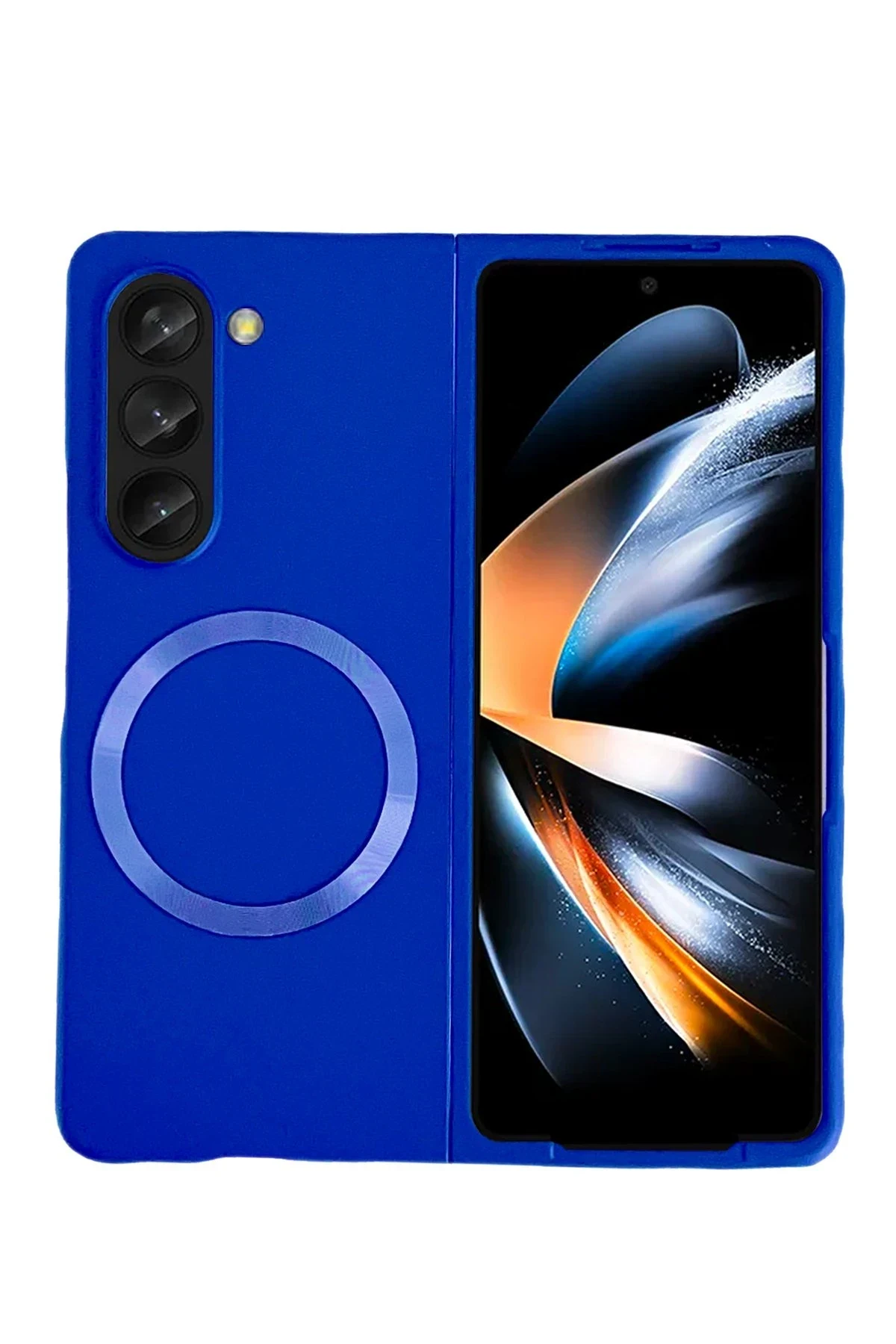 uryport Samsung Galaxy Z Fold 5 Kılıf Mata Fold Kapak - Lacivert