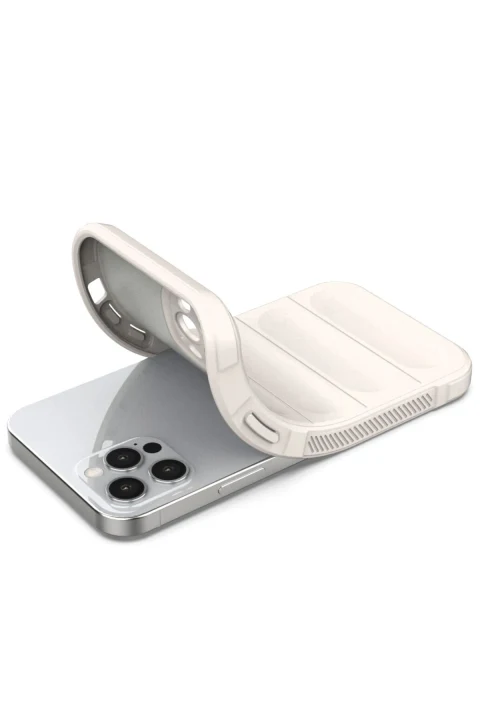 uryport Apple iPhone 12 Pro Max Kılıf Optimum Silikon - Krem