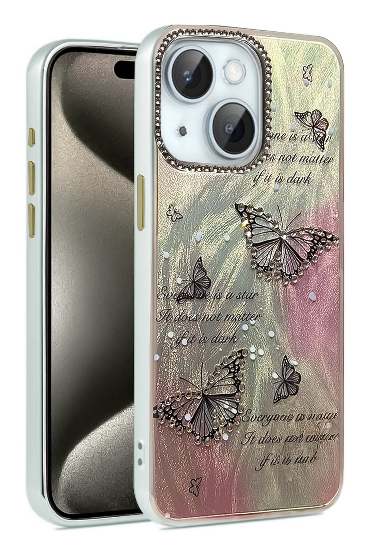 uryport Apple iPhone 15 Kılıf Blade Aynalı Desenli Kapak - Desen 6
