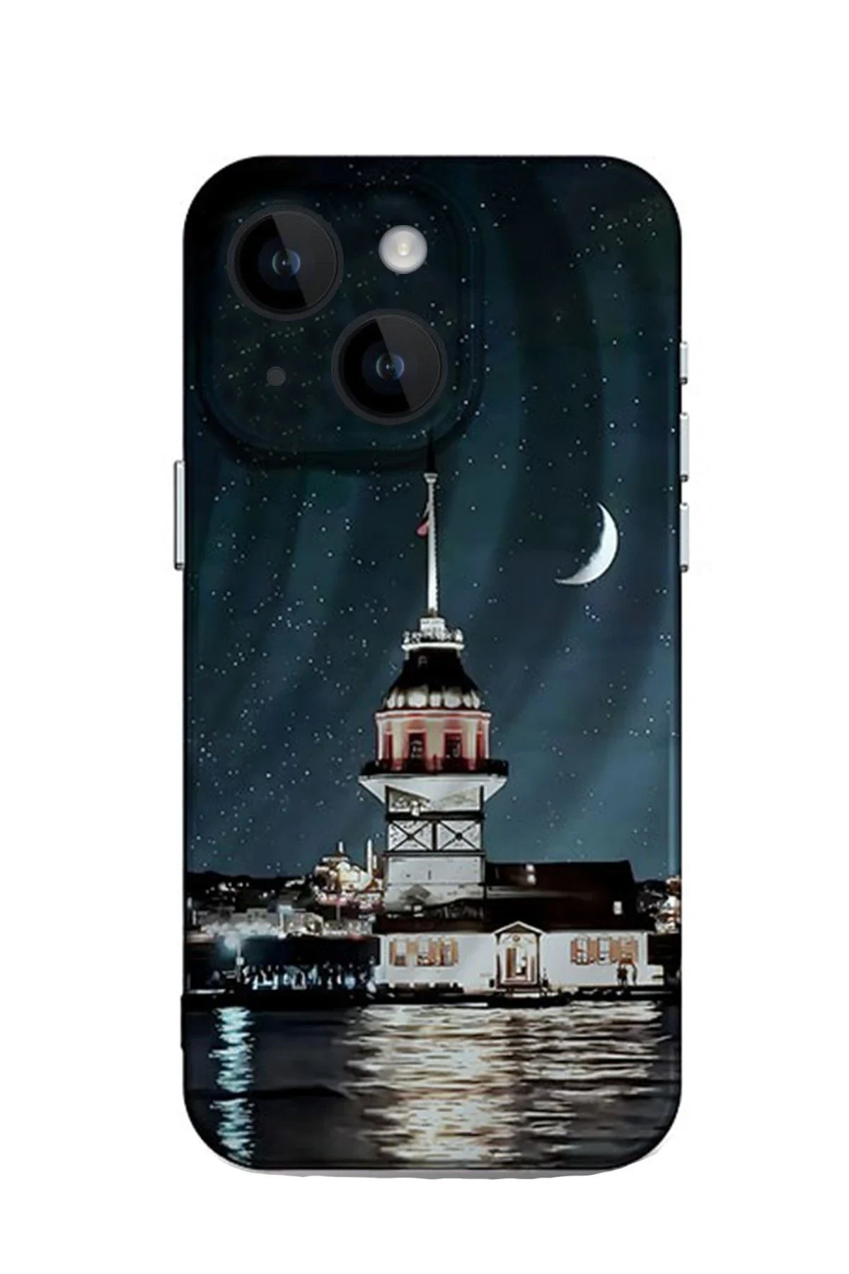 uryport Apple iPhone 15 Kılıf Crew Desenli Kapak - Kız Kulesi