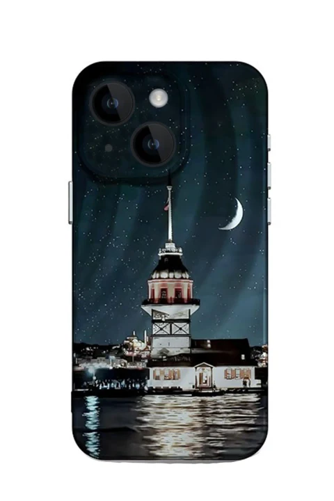 uryport Apple iPhone 15 Kılıf Crew Desenli Kapak - Kız Kulesi