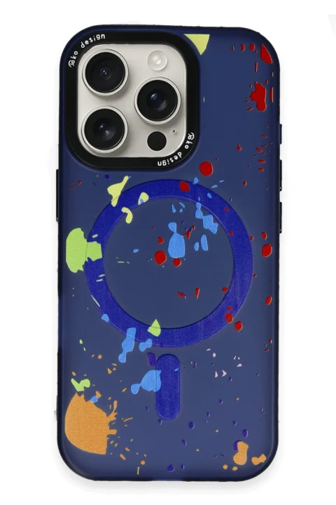 Joko Apple iPhone 16 Pro Max Colorful Magsafe Kapak - Lacivert