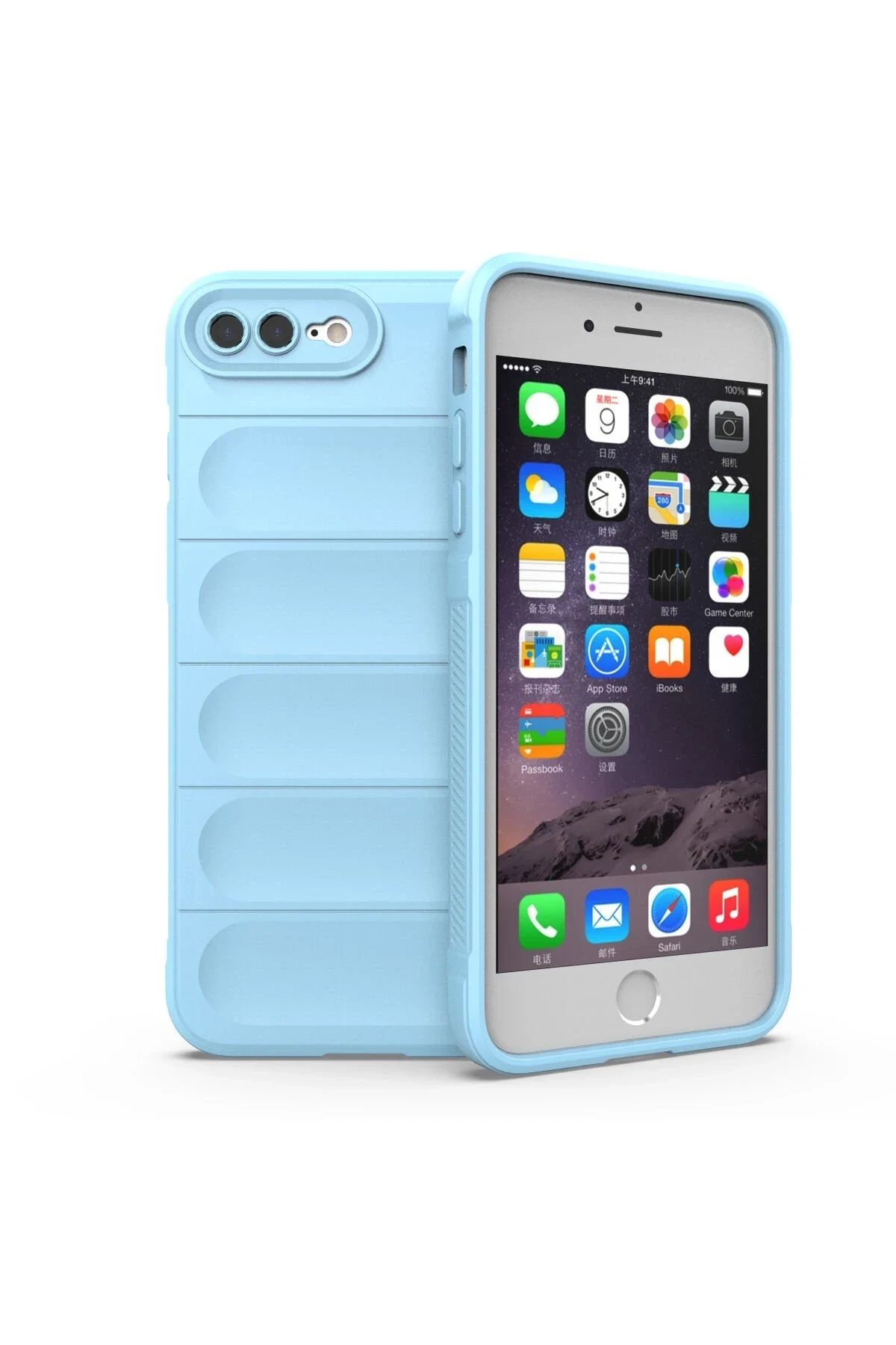 uryport Apple iPhone 7 Plus Kılıf Optimum Silikon - Sky Blue