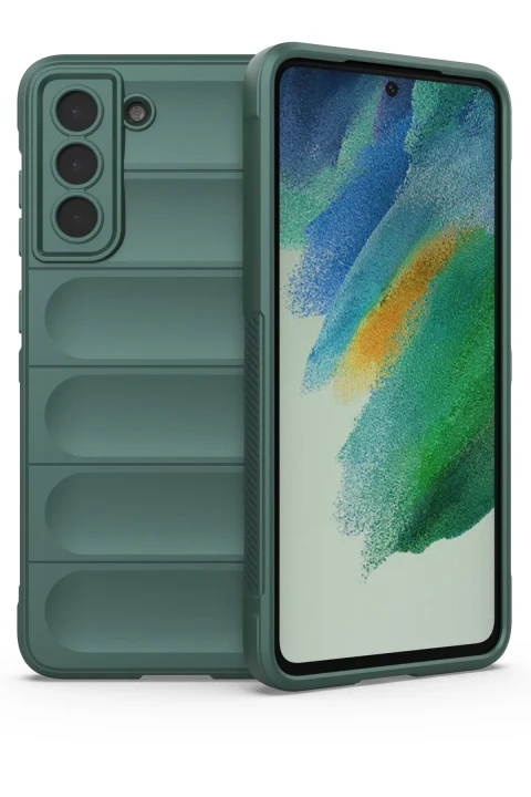 uryport Samsung Galaxy S22 Plus Kılıf Optimum Silikon - Koyu Yeşil