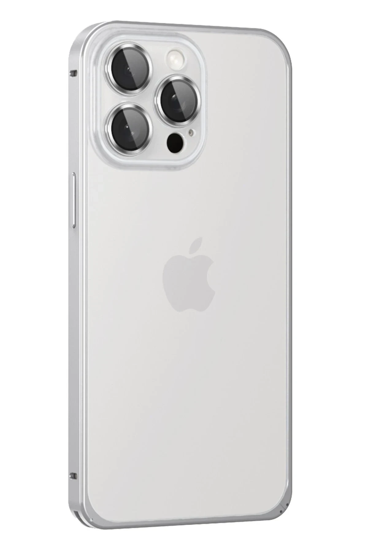 Joko Apple iPhone 15 Pro Metal Bumper Mat Kapak - Gümüş